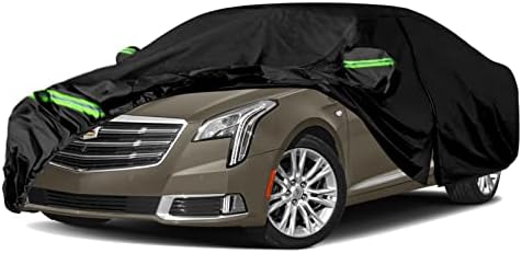 Waterproof Car Covers Replace for 2013-2019 Cadillac XTS/XTS-V, 6 Layers All Weather Car Cover with Zipper Door & Windproof Bands for Snow Rain Dust Hail Protection (XTS)
