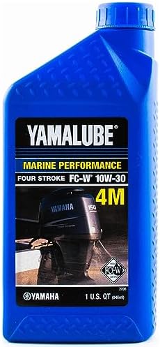 Yamaha Original OEM Yamalube LUB-10W30-FC-12 Marine 4M Mineral Based 4-Stroke Outboard Engine Oil Yamalube OEM - 1 Quart