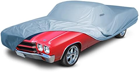 iCarCover Fits: [Chevy El Camino] 1968-1972 Premium Full Car Cover Waterproof All Weather Resistant Custom Outdoor Indoor Sun Snow Storm Protection Form-Fit Padded Cover with Straps