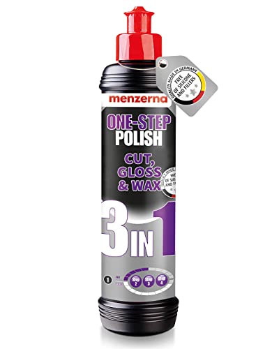 menzerna "One-Step Polish 3in1" I Medium Cut Polish with High Gloss Finish & Seal in One I Buffing & Polishing Compound for Car Maintenance I Swirls, Holograms & Scratches I Car Body Repair I 8 fl oz.